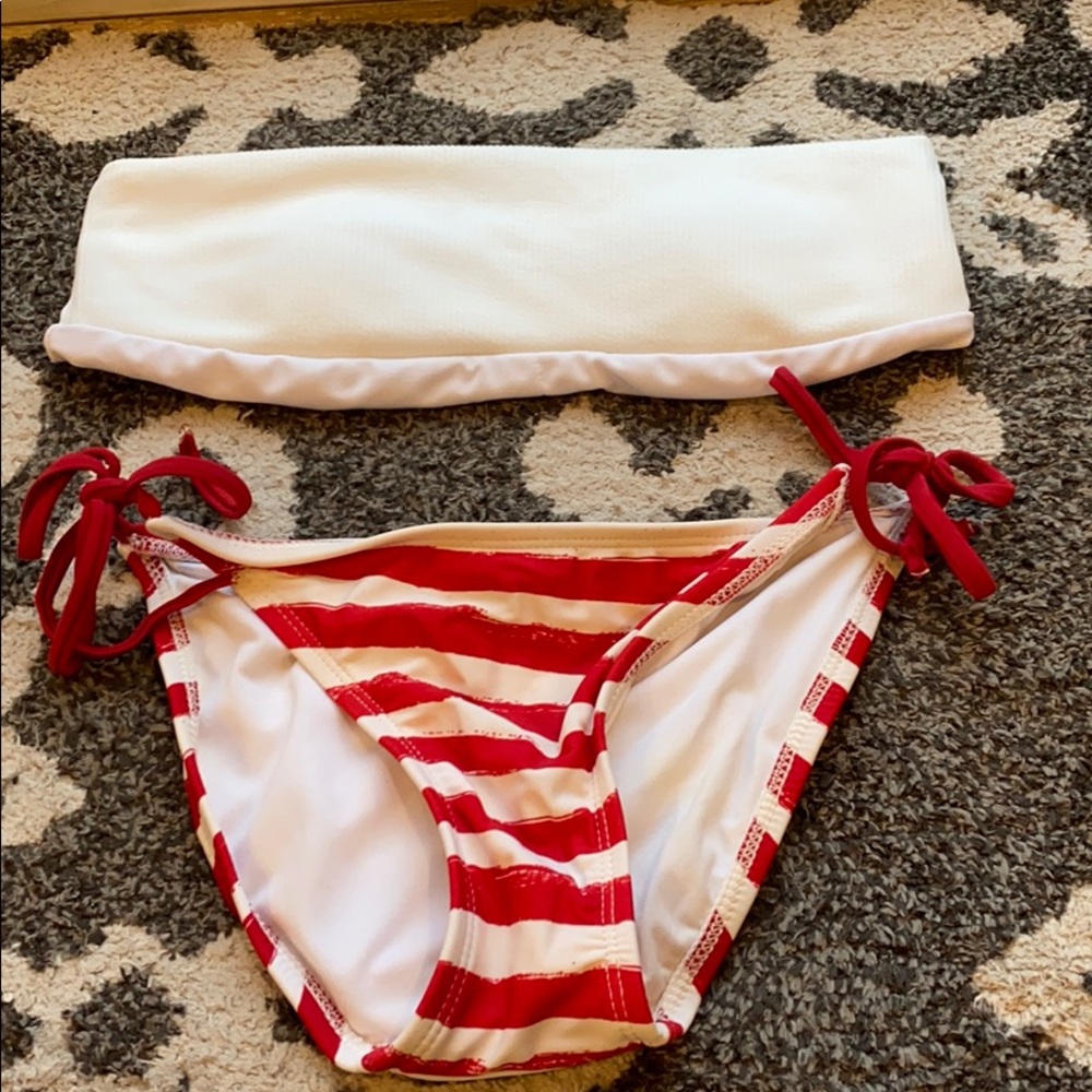 Candy cane stripe bikini